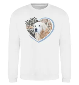 Свитшот I love my dog Белый фото