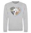 Світшот I love my dog Сірий меланж фото