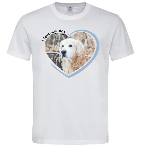 Чоловіча футболка I love my dog Білий фото
