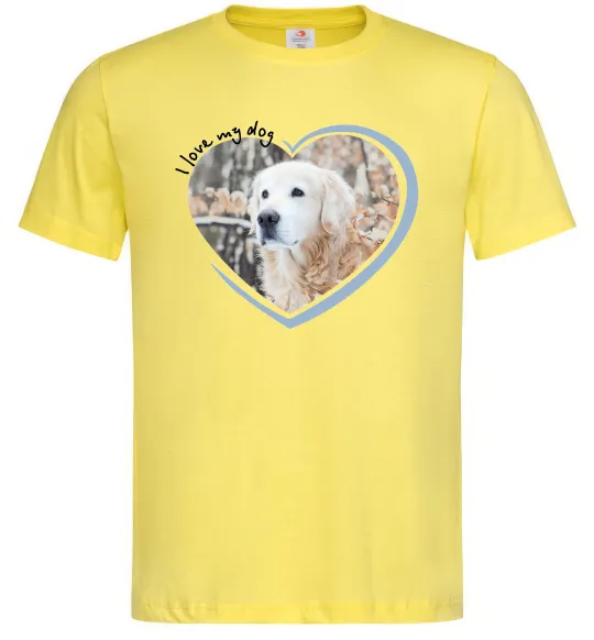 Чоловіча футболка I love my dog Лимонний фото