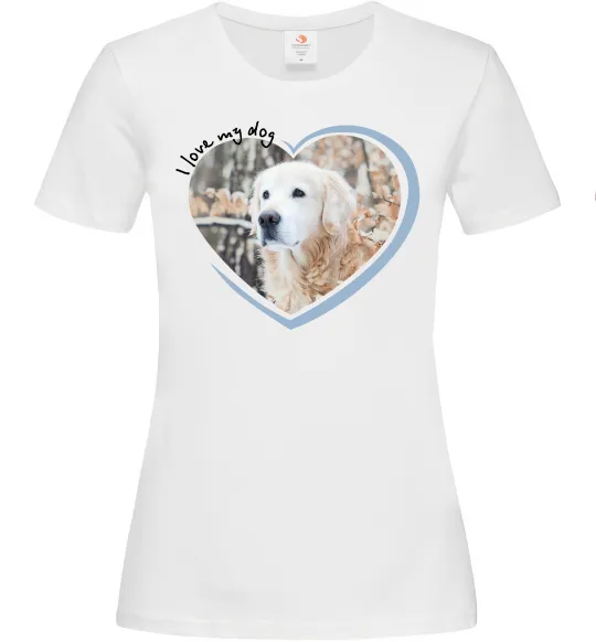 Жіноча футболка I love my dog Білий фото