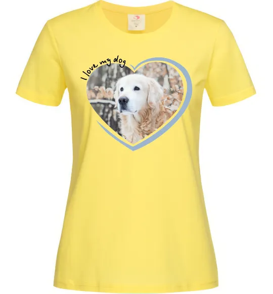 Жіноча футболка I love my dog Лимонний фото