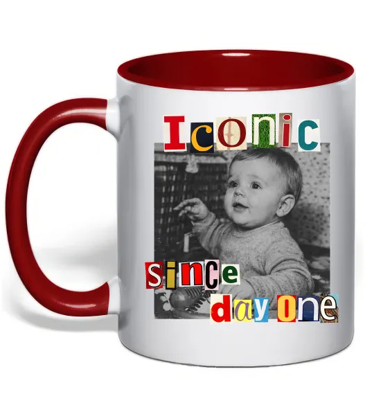Чашка з кольоровою ручкою Iconic since day one Червоний фото