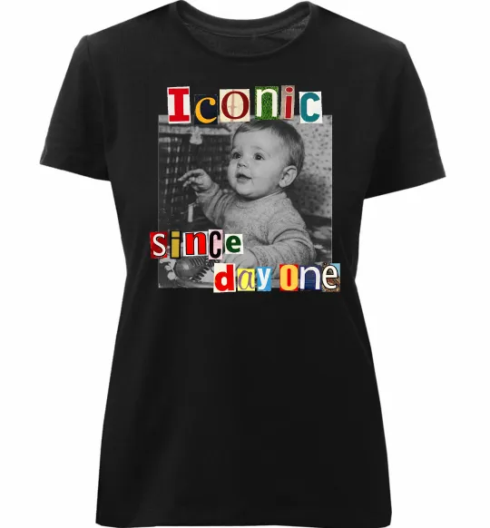 Жіноча преміум футболка Iconic since day one Чорний фото