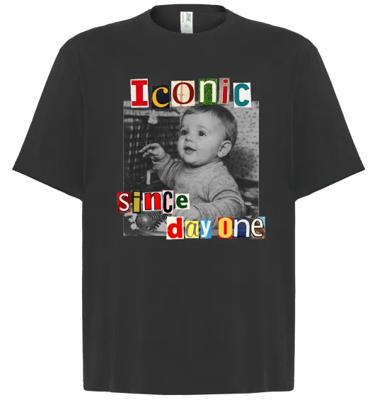 Футболка Оверсайз Iconic since day one Чорний фото