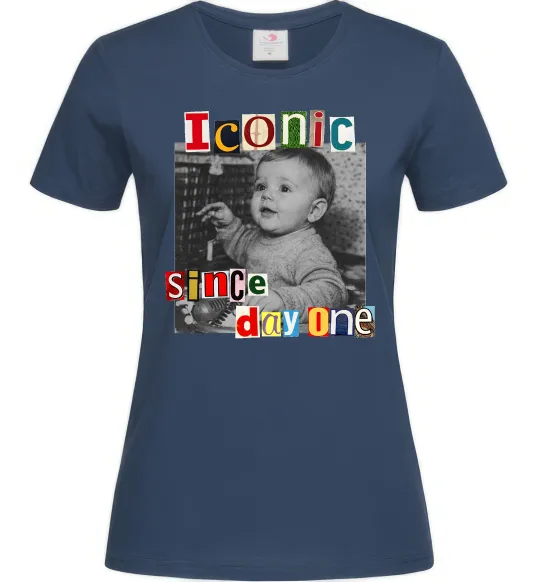 Жіноча футболка Iconic since day one Темно-синій фото