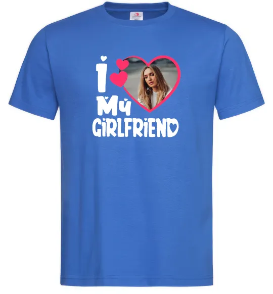 Чоловіча футболка I love my girlfriend photo Яскраво-синій фото