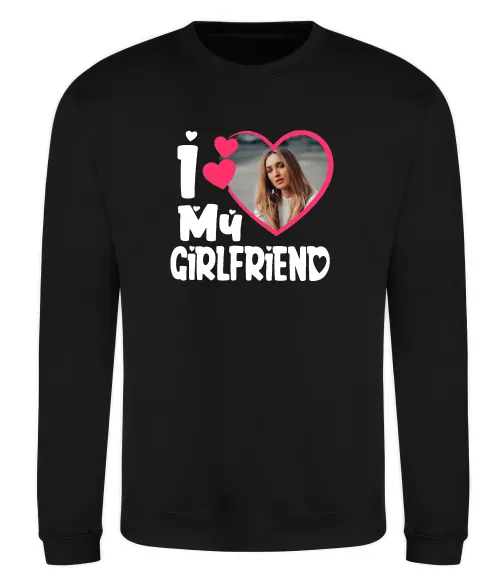 Світшот I love my girlfriend photo Чорний фото