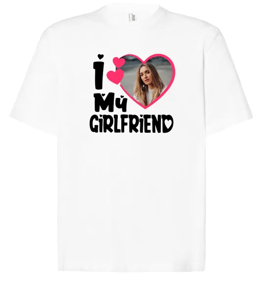 Футболка Оверсайз I love my girlfriend photo Білий фото