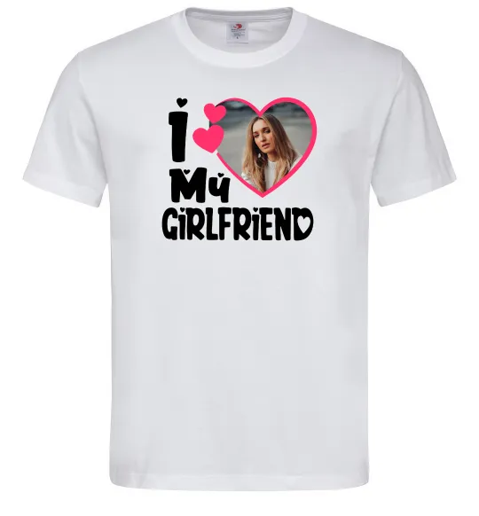 Чоловіча футболка I love my girlfriend photo Білий фото