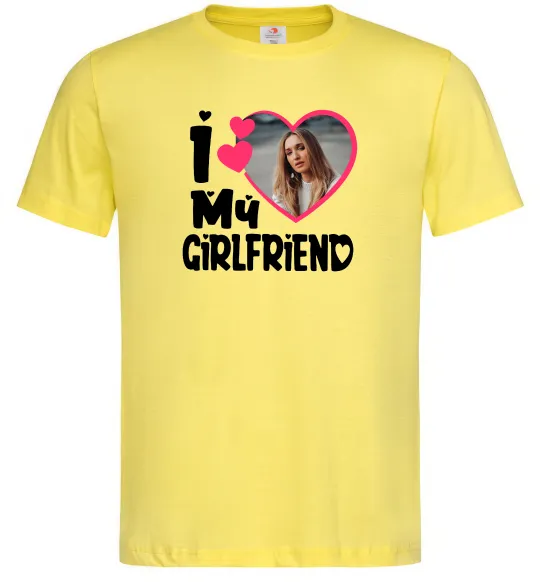 Чоловіча футболка I love my girlfriend photo Лимонний фото