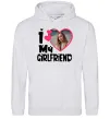Чоловіча толстовка (худі) I love my girlfriend photo Сірий меланж фото