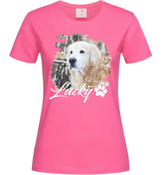 Жіноча футболка Фото тваринки з ім'ям Яскраво-рожевий фото