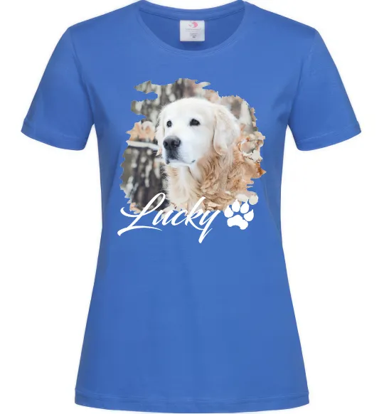 Жіноча футболка Фото тваринки з ім'ям Яскраво-синій фото