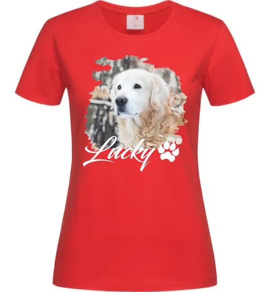 Жіноча футболка Фото тваринки з ім'ям Червоний фото