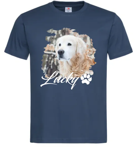 Чоловіча футболка Фото тваринки з ім'ям Темно-синій фото