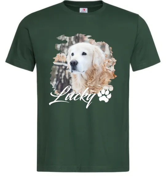 Чоловіча футболка Фото тваринки з ім'ям Темно-зелений фото