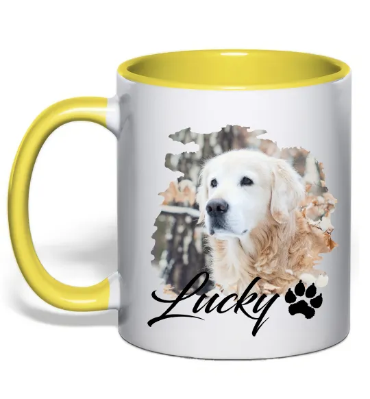 Чашка з кольоровою ручкою Фото тваринки з ім'ям Лимонний фото