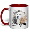 Чашка з кольоровою ручкою Фото тваринки з ім'ям Червоний фото