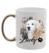 Чашка з кольоровою ручкою Фото тваринки з ім'ям Золото фото