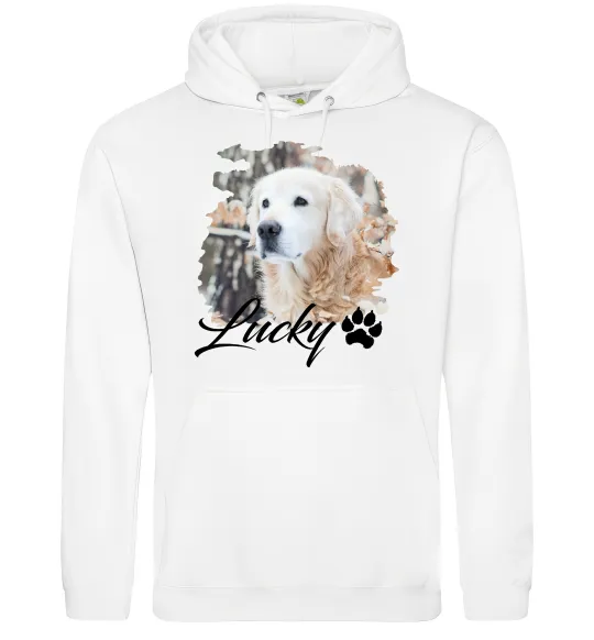 Чоловіча толстовка (худі) Фото тваринки з ім'ям Білий фото
