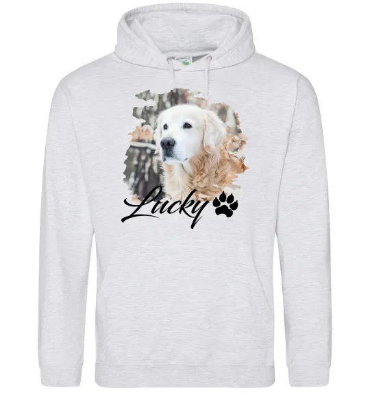 Чоловіча толстовка (худі) Фото тваринки з ім'ям Сірий меланж фото