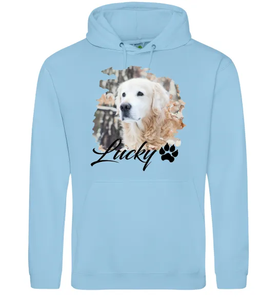 Чоловіча толстовка (худі) Фото тваринки з ім'ям Блакитний фото