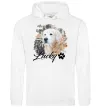 Жіноча толстовка (худі) Фото тваринки з ім'ям Білий фото