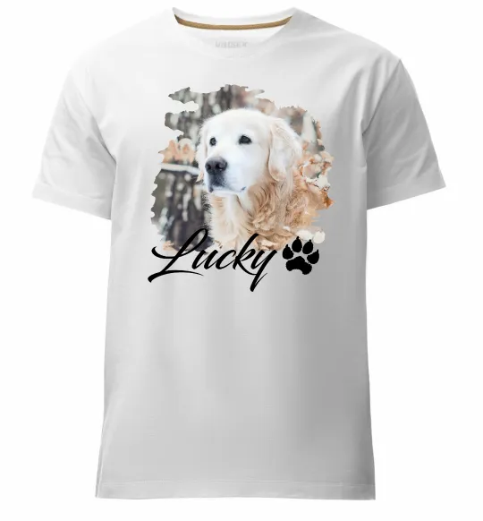 Чоловіча преміум футболка Фото тваринки з ім'ям Білий фото