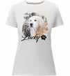 Жіноча преміум футболка Фото тваринки з ім'ям Білий фото