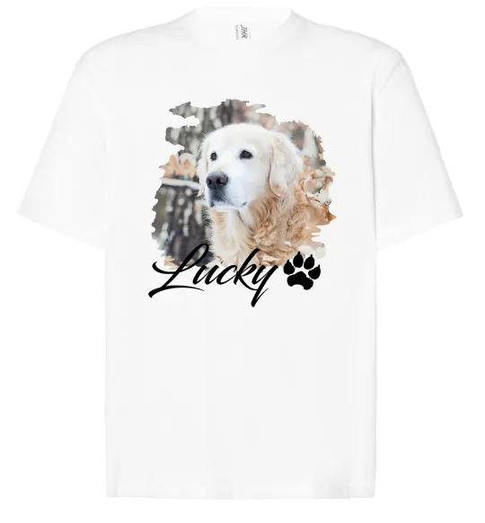 Футболка Оверсайз Фото тваринки з ім'ям Білий фото