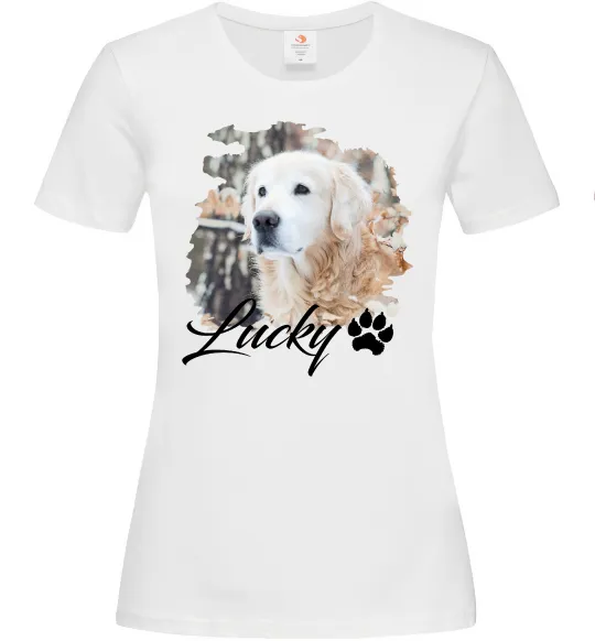 Жіноча футболка Фото тваринки з ім'ям Білий фото