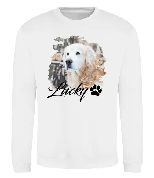 Світшот Фото тваринки з ім'ям Білий фото