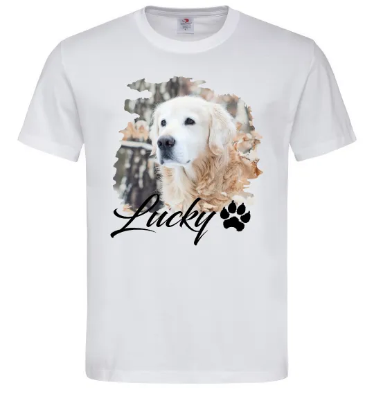 Чоловіча футболка Фото тваринки з ім'ям Білий фото