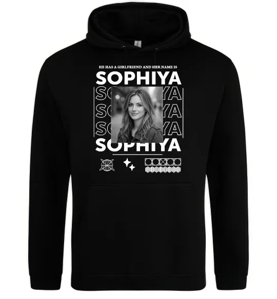 Женская толстовка (худи) Girlfriend name Черный фото