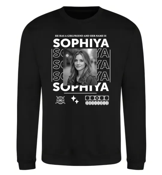 Свитшот Girlfriend name Черный фото