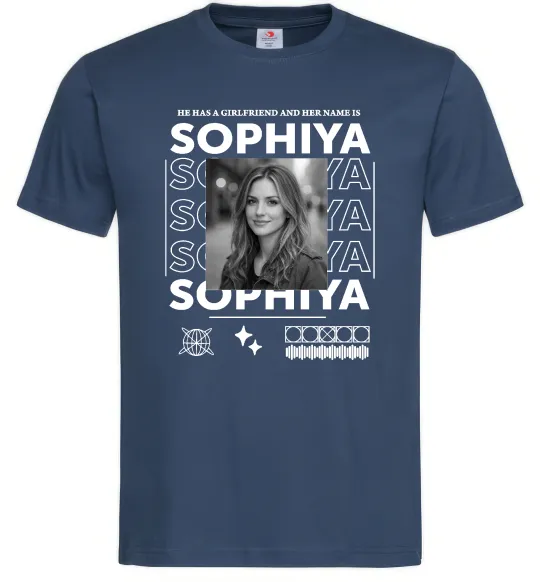 Мужская футболка Girlfriend name Темно-синий фото