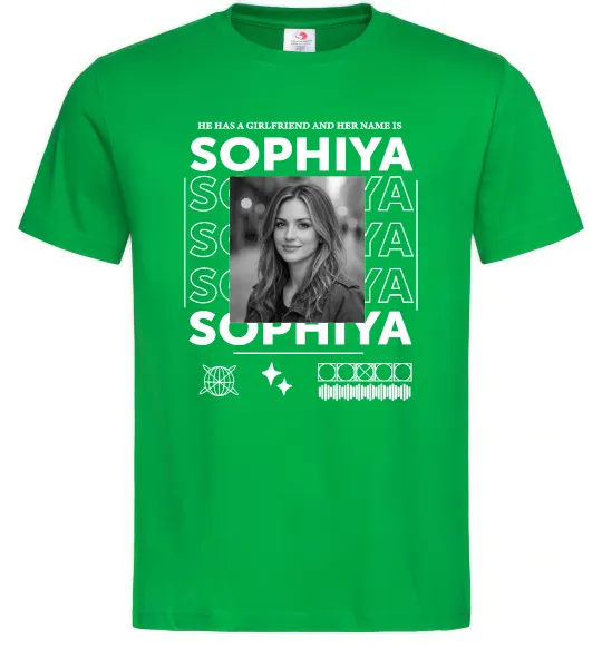 Мужская футболка Girlfriend name Зеленый фото