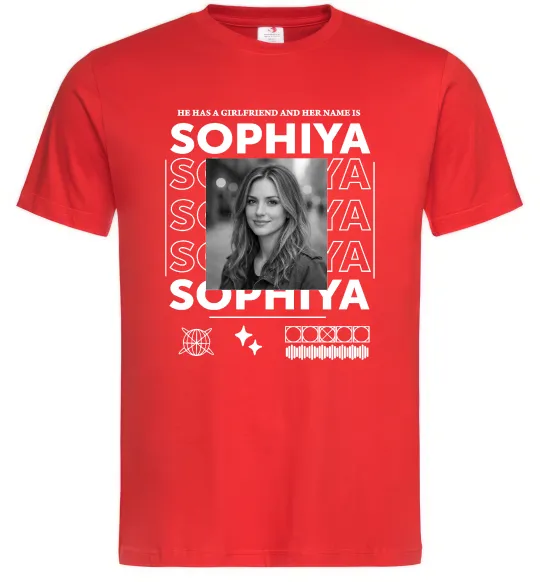 Мужская футболка Girlfriend name Красный фото