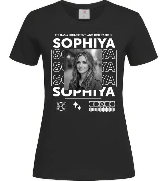 Женская футболка Girlfriend name Черный фото