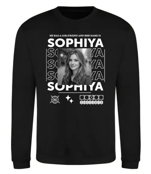 Свитшот Girlfriend name Черный фото