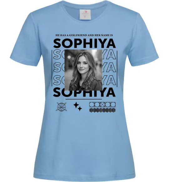 Женская футболка Girlfriend name Голубой фото