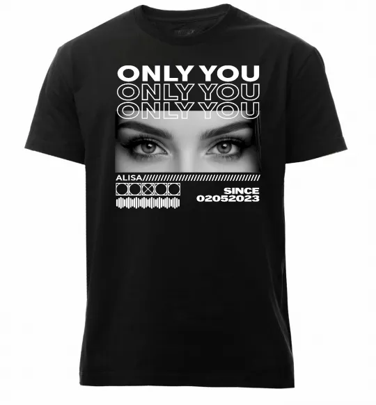 Чоловіча преміум футболка Only you eyes Чорний фото
