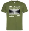 Чоловіча футболка Only you eyes Оливковий фото
