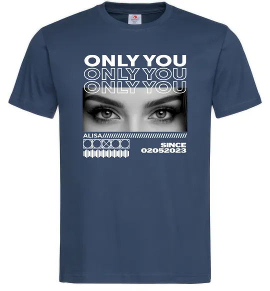 Чоловіча футболка Only you eyes Темно-синій фото