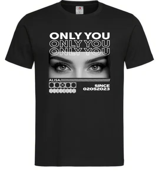 Чоловіча футболка Only you eyes Чорний фото