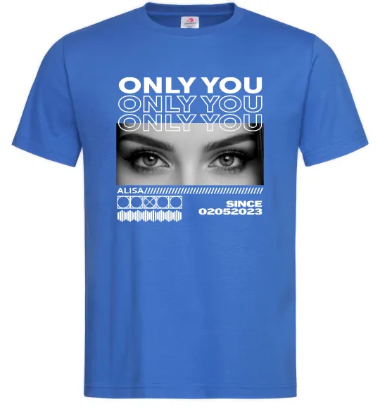 Чоловіча футболка Only you eyes Яскраво-синій фото