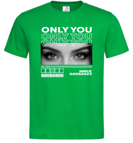 Чоловіча футболка Only you eyes Зелений фото