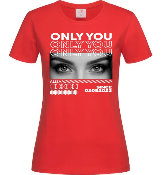 Жіноча футболка Only you eyes Червоний фото