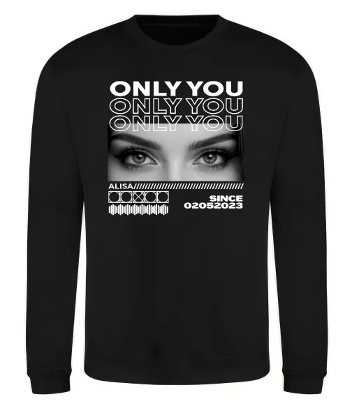 Світшот Only you eyes Чорний фото